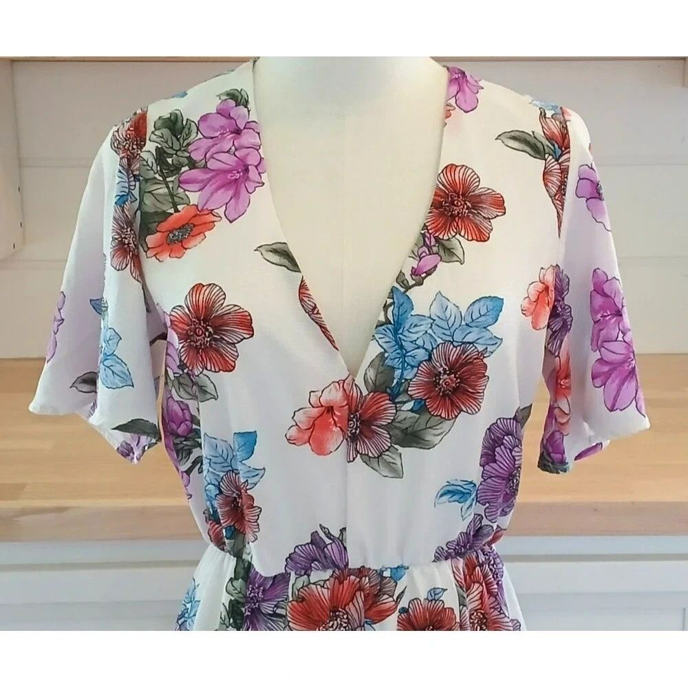 Crystal Sky Maxi Dress Two Front Slits Cutout Back Beachy Boho Juniors Size 5 - Picture 5 of 15
